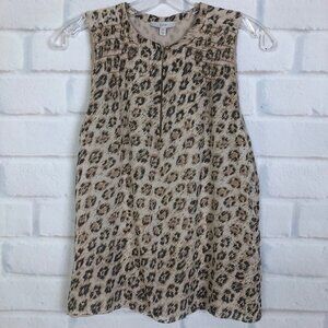 Joie Corie 100% Silk Blouse Size XXS Leopard Print
